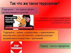 Конспект Организованной образовательной деятельности для детей старшего дошкольного возраста (5-6 лет) «Что такое терроризм?»