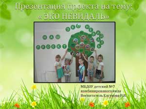 Проект «Эко невидаль» Старшая группа