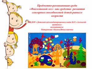 Предметно-развивающая среда «Фиолетовый лес» как средство развития сенсорных способностей детей раннего возраста