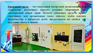 Говорящая среда как технология организации образовательного пространства спортивного зала в дошкольном учреждении