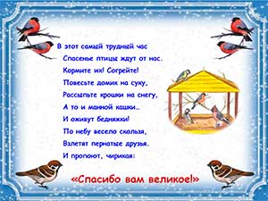 Экологический проект «Покормите птиц зимой» (Проект рассчитан на детей 3-4 лет)