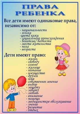 Конспект занятия (НОД) для подготовительной группы «Ваши права, дети».